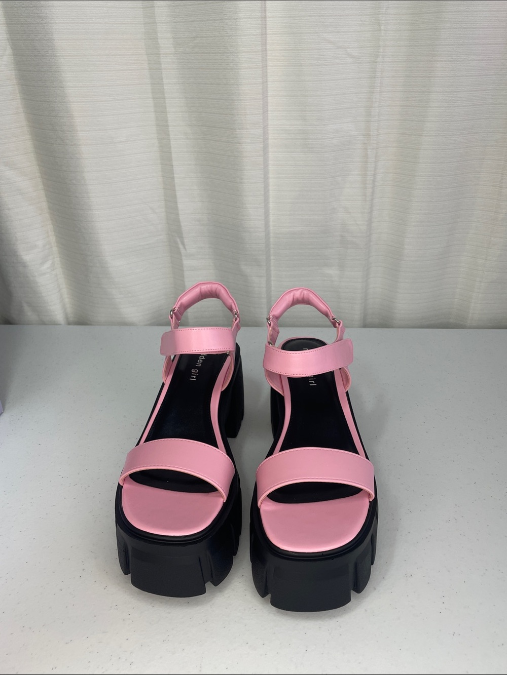 Madden Girl Pink Platform Lug Sandals - Picture 2 of 6